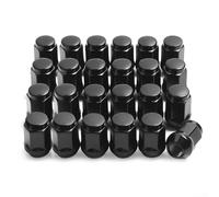 Feeshoppher Set di 24 dadi per ruote x 1,25 in acciaio nero, estremità chiusa, stile ghianda, set di dadi conici a 60 gradi, per LandCruiser, Prado, camion, SUV, sostituzione diretta