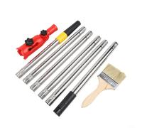 Feeshoppher Set di aste telescopiche per rullo di vernice multiangolo con supporto regolabile, asta telescopica per soffitti, pareti, angoli e pavimenti, include 1 pennello e sei sezioni in acciaio