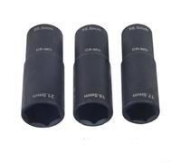 Feeshoppher Set di chiavi a bussola da 1/2 pollici, in acciaio cromato temprato, kit di strumenti per la rimozione dei dadi delle ruote, tre dimensioni 18,5 x 19,5 mm, 20,5 x 21,5 mm, 17,5 x 16,5 mm