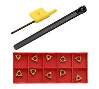 Feeshoppher SNR0008K11 - Portautensili per filettatura e tornitura con inserti in carburo 11IR A60, barra di alesatura CNC con gambo da 10 mm, kit di utensili per tornio destro in acciaio legato con