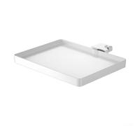 Feeshoppher Supporto per microfono con clip per scheda audio, in plastica ABS, accessorio per plettri e capotasto, staffa di montaggio regolabile per registrazione in studio di canto dal vivo, bianco