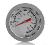 Feeshoppher Termometro bimetallico in acciaio inox per barbecue con doppia scala Celsius e Fahrenheit, facile da leggere, anti appannamento, montaggio a vite per cucinare all'aperto