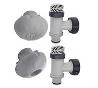 Feeshoppher Valvola a stantuffo per piscine fuori terra, ugello di ingresso/uscita da 3,8 cm e set di griglia filtrante, struttura in ABS, adatta per sistemi di filtraggio (28633EG/28635EG), piscina