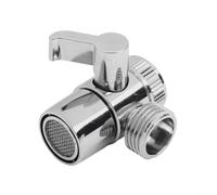 Feeshoppher Valvola deviatrice a 3 vie in ottone per lavandino adattatore per rubinetto del bagno Design a forma di T con doppia funzione di uscita converte un'entrata dell'acqua in due uscite per WC