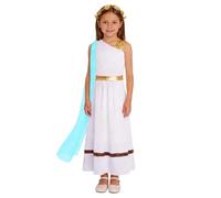 FEESHOW Bambina Costume Di Principessa Greca Per Ragazze Antica Da Tunica | Vestito Con Fazzoletto,Abbigliamento Principessa Medievale,Fata,Gioco Di Ruolo Della Nobiltà Romana,Feste,Compleanno