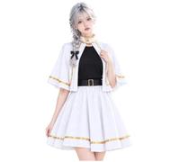 FEESHOW Donna Costume Anime Vestito Cosplay Da Abbigliamento Kawaii Mago | Minivestito Sopra Il Ginocchio,Mantello Con Colletto Alto,Cosplay Stella Halloween Natale,Palcoscenico,Compleanno,Vacanza
