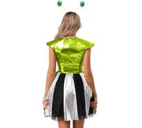 FEESHOW Donna Vestito Di Alieno Per Donne Vestito Alieno Donne Vestiti Per Il Gioco Di Ruolo Di Personaggi Spaziali Tutù Linea A Vacanze Verde fluorescente L