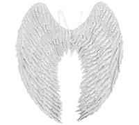 FEESHOW Spettacolari Ali Dangelo Metalliche Lucenti Ali Piume Dorate Accessori Costume La Festa Halloween E La Maschera Bianco Taglia unica