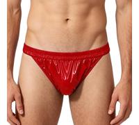 FEESHOW Uomo Pannolini Intimo Prova Perdite Uomini Pannolini Plastica Copri per Anziani Copertura Pannolino Impermeabile Anziani Feste Rave Rosso M