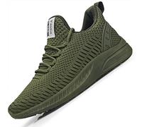 Feethit Scarpe da Corsa Antiscivolo da Uomo Antiscivolo Scarpe da Ginnastica alla Moda in Rete Traspirante Leggera, Verde Oliva, 43 EU