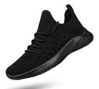 Feethit - Scarpe da Ginnastica da Donna, Antiscivolo, Traspiranti, Leggere, da Palestra/Allenamento, Interamente Nero, 38 EU