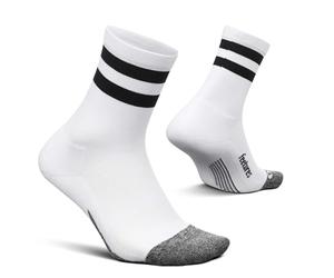 Feetures Elite Light Cushion Mini Crew Sock - Calzino Sportivo con Compressione mirata - Medio, off-Bianco (1 Paio)