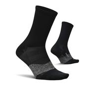 Feetures Elite Ultra Light Cushion Mini Crew Sock - Calzini sportivi a compressione mirata, Nuovo nero (1 paio), Large