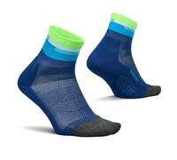 Feetures Elite Ultra Light Cushion Quarter Solid - Calzini sportivi con compressione mirata - (1 paio), Tavola da surf Blu, Large