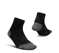 Feetures - Plantar Fasciitis Relief Ultra Light Cushion Sock - Quarter - Calzini con Supporto per Arco - Nero - Taglia S