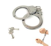 Feeziloe Manette in metallo giocattolo con chiave, polsini di sicurezza per polizia, giocattoli per feste, accessori per costumi, giocattolo per manette della polizia