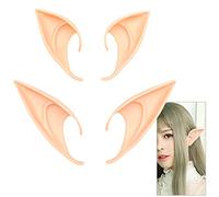 Feeziloe Pixie Orecchio di elfo, per cosplay, feste di Halloween, trasmissioni in diretta, costume da festa in maschera, orecchie da vampiro elfi, 2 paia, colore naturale)