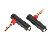 Feezroun 2-Pack Adattatore Angolare da 3,5 Mm, Connettore Stereo Placcato | Spina per cuffie a forma di L, lega di alluminio, per telefono cellulare, tablet, laptop, desktop, fotocamera digitale MP3