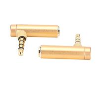 Feezroun 2-Pack Adattatore Angolare da 3,5 Mm, Connettore Stereo Placcato | Spina per cuffie a forma di L, lega di alluminio, per telefono cellulare, tablet, laptop, desktop, fotocamera digitale MP3