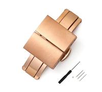 FEFHFKZCZZ Fibbia for orologio a farfalla a doppia pressione in acciaio inossidabile 316L da 16 mm, 18, 20, 22, for cinturino dell'orologio, chiusura pieghevole in metallo(Rose Gold-22mm)