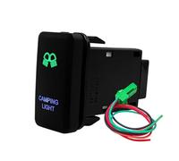 FEFHFKZCZZ Interruttore A Pulsante Verde E Blu For Verricello Da 12 V, Barra Luminosa A LED For Auto, Compressore, AUX, ON/OFF, Adatto For Toyota E For Tacoma.(Camping Light)