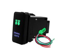 FEFHFKZCZZ Interruttore A Pulsante Verde E Blu For Verricello Da 12 V, Barra Luminosa A LED For Auto, Compressore, AUX, ON/OFF, Adatto For Toyota E For Tacoma.(Driving Lights)