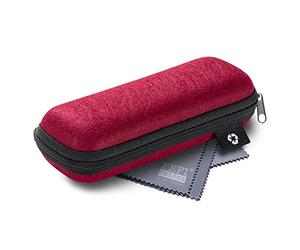 FEFI - Custodia per occhiali con cerniera con rivestimento in feltro in bottiglie in PET riciclate, rosso vivo, M