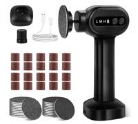 Fefod 2-in-1 Pedicure Elettrico Professionale, 'L' Forma Pedicure Elettrico con Display LCD e 6 Velocità Regolabile, 2 Metodi di Ricarica, con 40 Cuscinetti di Ricambio, Rimuove Togli Calli Piedi