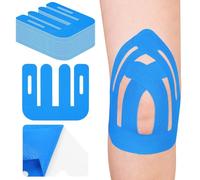 Fefod 20 pezzi Kinesio Tape, Nastro Kinesiologico Ginocchio pretagliato, Ultraelastico Kinesio Taping Ginocchio, ultra adesivo, per il Ginocchio, Articolazioni, Supporto Muscolare (Blu)