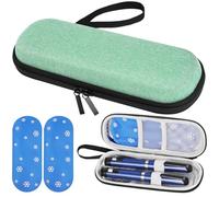 Fefod Borsa Termica per Insulina, Borsa per Diabetici da Viaggio con 2 Impacchi di Ghiaccio, Portatile Custodia Per Insulina Per Diabetici, Perfetto per l'aereo, le Vacanze e i Viaggi D'affari（Verde）