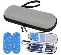 Fefod Borsa Termica per Insulina, Borsa per Diabetici da Viaggio con 2 Impacchi di Ghiaccio, Portatile Custodia Per Insulina Per Diabetici, Perfetto per l'aereo, le Vacanze e i Viaggi D'affari（Grigio）