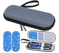 Fefod Borsa Termica per Insulina, Borsa per Diabetici da Viaggio con 2 Impacchi di Ghiaccio, Portatile Custodia per Insulina per Diabetici, Perfetto per l'aereo, le Vacanze e i Viaggi d'affari（Blu）