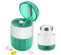 Fefod Taglia Pillole 3 in 1, Frantuma in Acciaio Inox, Trita Porta Pillola Portatile, Trita Pastiglie con Porta Pillole, Facile da Trasportare, Tagliare e Conservare, per Viaggi e Uso Quotidiano