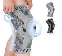 Fefod Tutore Ginocchio, 1 Pezzi Ginocchiera Ortopedica Rotulea con Stabilizzatori Laterali e Patella Gel Pad, Tutore Ginocchio Antiscivolo di Compressione per Corsa, Lesioni al Menisco, Artrite