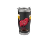 Fegato tifo con costume da birra per la notte del partito Bicchiere termico in acciaio inox doppia parete