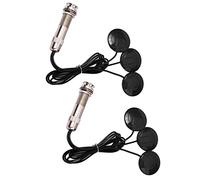 Fegtrty 2 microfoni piezoelettrici a contatto per chitarra, 3 trasduttori, per jack acustico da 6,35 mm, colore: nero
