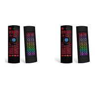 Fegtrty 2 x Air Mouse per Android TV Box, mini tastiera wireless Air Mouse Control con retroilluminazione RGB MX3 Pro IR Learning