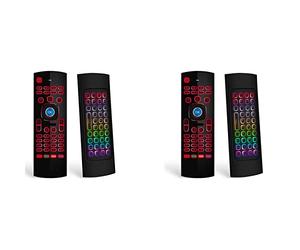Fegtrty 2 x Air Mouse per Android TV Box, mini tastiera wireless Air Mouse Control con retroilluminazione RGB MX3 Pro IR Learning
