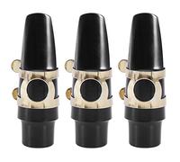 Fegtrty 3X Sax Alto Sassofono Boccaglio di Plastica con Tappo in Metallo Fibbia Ance Bocchino Patch Pad