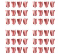 Fegtrty 48 Scatole di Sacchetti di Popcorn per per Feste con Strisce Cinematografiche, Rosso