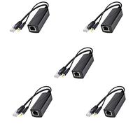 Fegtrty 5X PS5712TG Gigabit Power Over Ethernet Splitter 10/100/1000Mpbs RJ45 Supporto IEEE802.3 Af/AT (30W) PoE Splitter