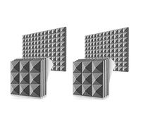 Fegtrty Confezione da 24 acustici in schiuma, autoadesivi, a prova di suono, per decorazione da parete, studio musicale, camera da letto, casa, 5 x 30 x 30 cm