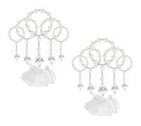 Fegtrty Rosario in acrilico per battesimo, 60 pezzi, mini rosario con sacchetti in organza per la prima comunione battesimo , acrilico, metallo