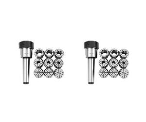 Fegtrty Set di Pinze A Molla ER32 da 20 Pezzi 2/4/6/8/10/12/16/18 / 20mm + MT3 M12 ER32 Supporto per Cono Morse ER32