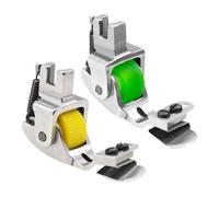 Fegtrtyoa 2Pcs Piedino per Orlo Arrotolato con Guida Cerniera Regolabile Piedino Hem per Cuciture Roller Hemmer Foot per Industriale