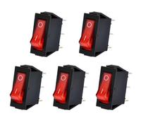 Fegtrtyoa 5 PCS Interruttore A Bilanciere Illuminato Rosso 3 Pin 2 Position Mini Barca Rocciale Swtiches Interruttori per Caminetti Elettrici