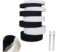 Fegtrtyoa 8 Rotoli di Nastro Bianco per Cucire, Spessore 1 Mm, Larghezza 0,6/1/1,4/2 Pollici, Lunghezza 5,5 Iarde/Rotolo, 2 Clip C