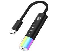 Fegtrtyoa Adattatore per Cuffie da Type-C A 3,5 mm Wired Universale HiFi qualità del Suono Convertitore Audio 7.1 Canali per Chiamate A