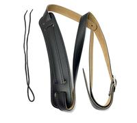 Fegtrtyoa Cinghia di Chitarra In Pelle Spallina Universale per Folk Elettrici Acustici Lunghezza Regolabile Nera