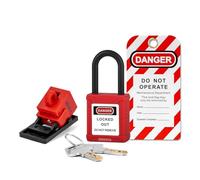 Fegtrtyoa Dispositivo di Blocco per Interruttore di Sicurezza con Lotopad Lock e Tag per Interruttore di Blocco Clamp-On da 480/600V Lock Out Tag Out A